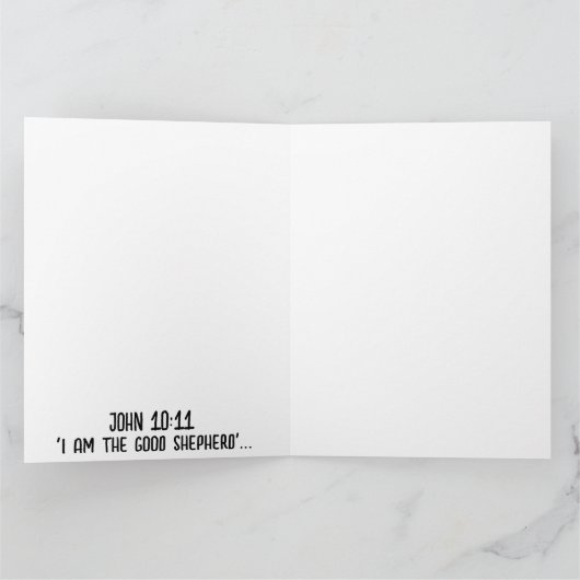 イエス・キリストの良い羊飼いのブランククリスチャン挨拶カード カード (内部)
