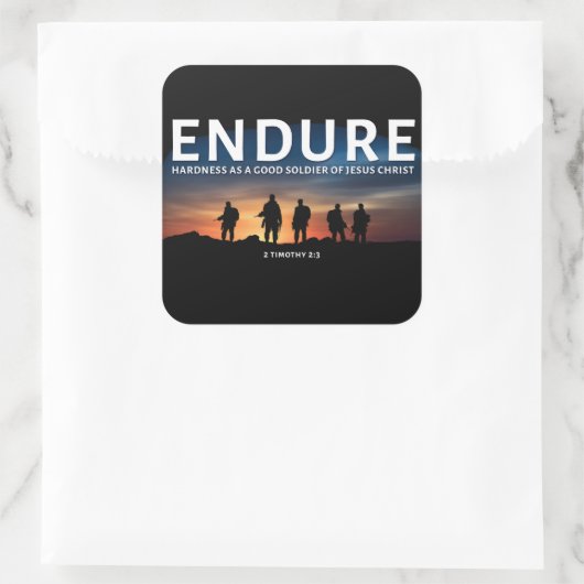 イエス・キリストの良き兵士としての硬さに耐える スクエアシール (バッグ)