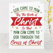 イエス・キリストの誕生と十字架 キリスト教のクリスマス 信仰 カード (黄色い花)
