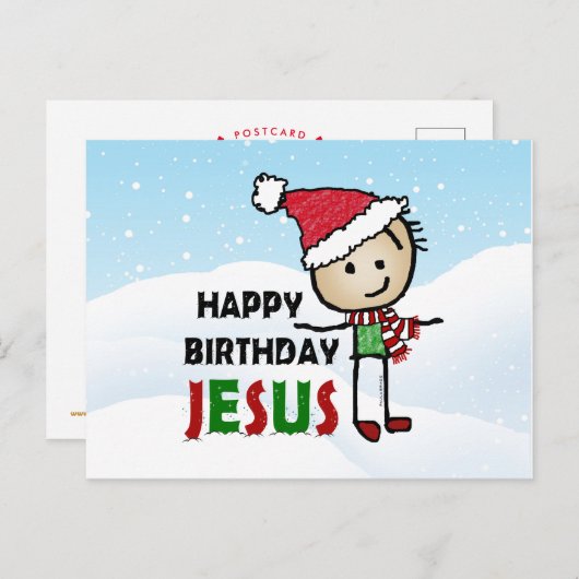 イエス・キリストの誕生日おめでとう ポストカード (正面/裏面)
