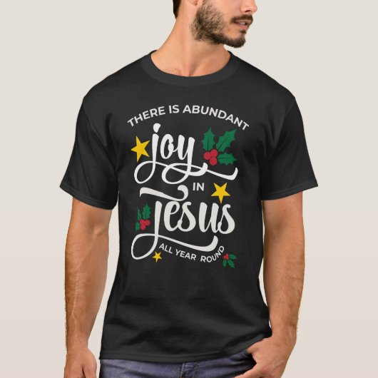 イエス・キリストの豊かな喜び クリスマス Tシャツ (正面)