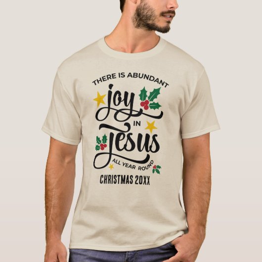 イエス・キリストの豊かな喜び クリスマス Tシャツ (正面)