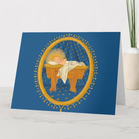 イエス・キリストの赤ちゃんのクリスマスカード カード (正面)