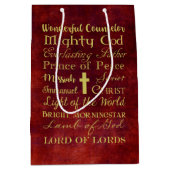 イエス・キリストの赤のギフトバッグの名前 ミディアムペーパーバッグ (正面)