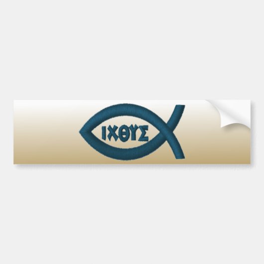 イエス・キリストの魚のクリスチャンの記号 バンパーステッカー (正面)