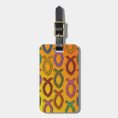 イエス・キリストの魚のデザイン ラゲッジタグ (正面縦)