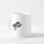 イエス・キリストの魚を食べている恐竜 コーヒーマグカップ (正面左)