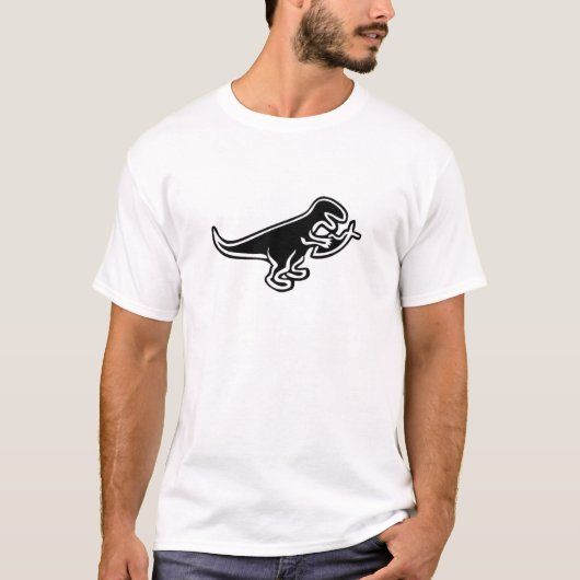 イエス・キリストの魚を食べている恐竜 Tシャツ (正面)
