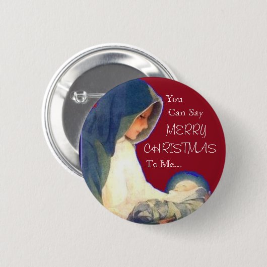イエス・キリストの、クリスマス、私にメリー…、言うのことができます 缶バッジ (正面&裏面)