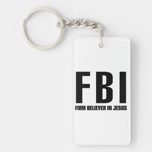 イエス・キリストのFBIの固く信じている人 キーホルダー (正面)
