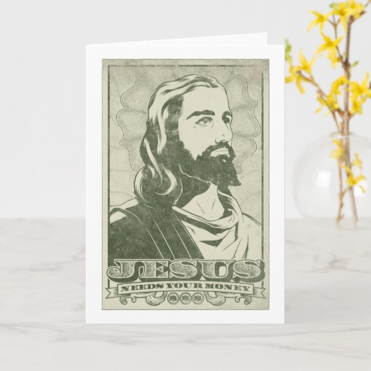 イエス・キリストはあなたのお金を必要とします カード (黄色い花)