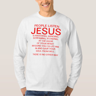 イエス・キリストはあなたのハートでたたいています Tシャツ