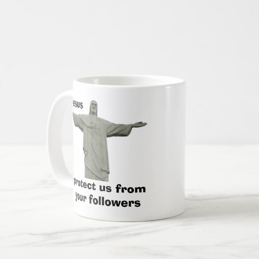 イエス・キリストはあなたの従節からの私達を保護します コーヒーマグカップ (正面左)