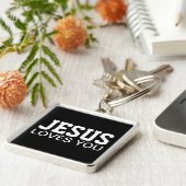 イエス・キリストはやる気を起こさせるなタイポグラフィ愛します キーホルダー (側面)