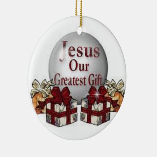 イエス・キリストはクリスマスの季節の本当の理由です セラミックオーナメント (右)