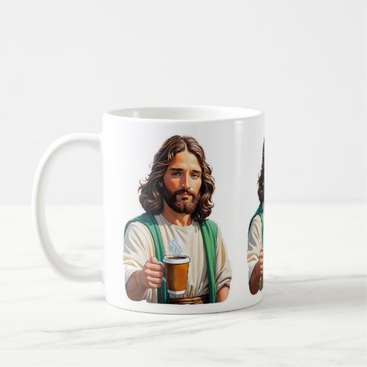 イエス・キリストはコーヒーが大好き コーヒーマグカップ (左)