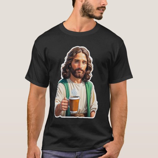 イエス・キリストはコーヒーが大好き Tシャツ (正面)