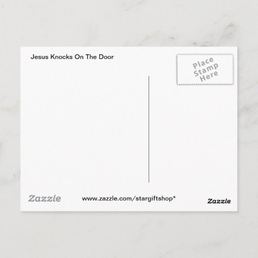 イエス・キリストはドアでたたきます ポストカード (裏面)