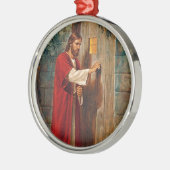 イエス・キリストはドアでたたきます メタルオーナメント (左)