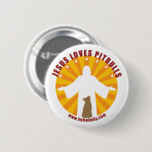 イエス・キリストはピットブルPinを愛します 缶バッジ (正面&裏面)