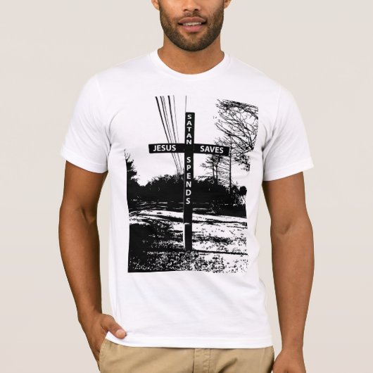 イエス・キリストはマットLandonによってSatanを使いますTシャツを救います Tシャツ (正面)