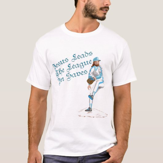 イエス・キリストはリーグを救います導きます Tシャツ (正面)