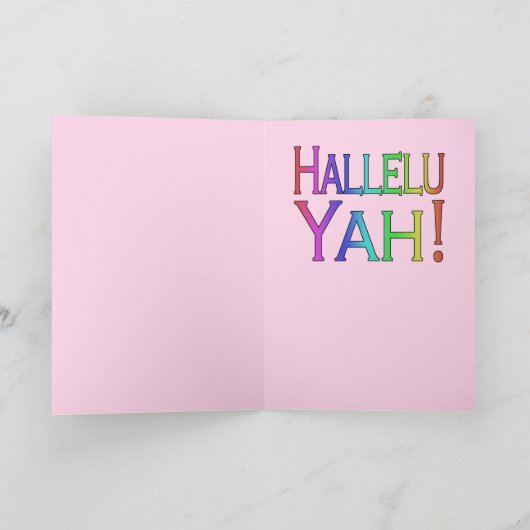 イエス・キリストは上がります! (ピンクの虹)イースターカード シーズンカード (内部)