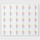 イエス・キリストは主カラフルのモザイク十字です ラッピングペーパー (フラット)