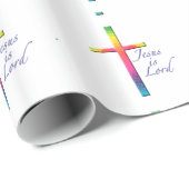 イエス・キリストは主カラフルのモザイク十字です ラッピングペーパー (ロールコーナー)