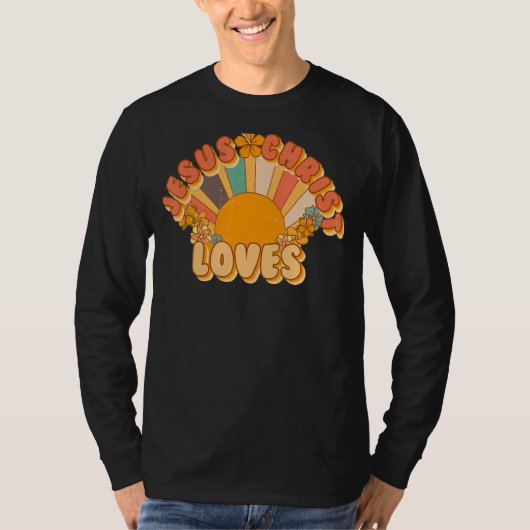 イエス・キリストは信者の太陽の花を愛する Tシャツ (正面)
