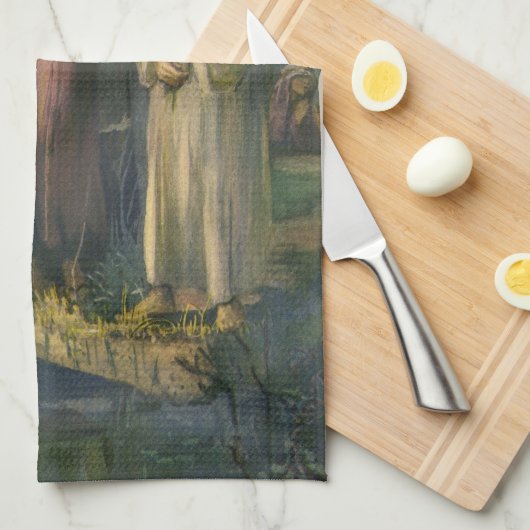 イエス・キリストは墓の近くに立ち上がりMLグレア キッチンタオル (四つ折り)