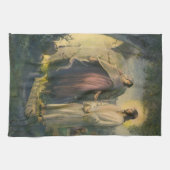 イエス・キリストは墓の近くに立ち上がりMLグレア キッチンタオル (横)