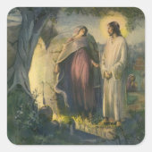 イエス・キリストは墓の近くに立ち上がりMLグレア スクエアシール (正面)