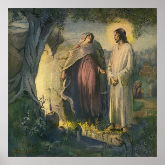 イエス・キリストは墓の近くに立ち上がりMLグレア ポスター (正面)