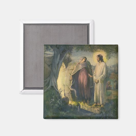 イエス・キリストは墓の近くに立ち上がりMLグレア マグネット (正面/裏面)