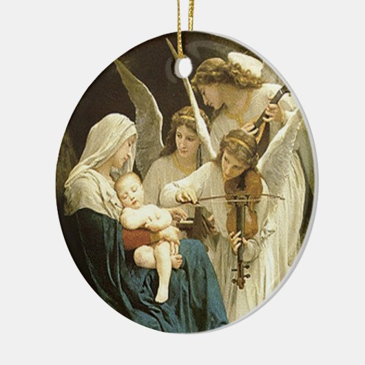 イエス・キリストは天使のヴィンテージのオーナメントによってセレナーデを演奏しました セラミックオーナメント (左)