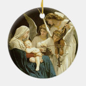 イエス・キリストは天使のヴィンテージのオーナメントによってセレナーデを演奏しました セラミックオーナメント (裏面)