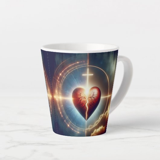 イエス・キリストは失恋した人を癒すことができる カフェラテマグ (右アングル)