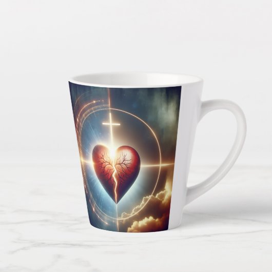 イエス・キリストは失恋した人を癒すことができる カフェラテマグ (右)