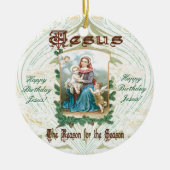 イエス・キリストは季節の理由です セラミックオーナメント (正面)