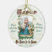 イエス・キリストは季節の理由です セラミックオーナメント (左)