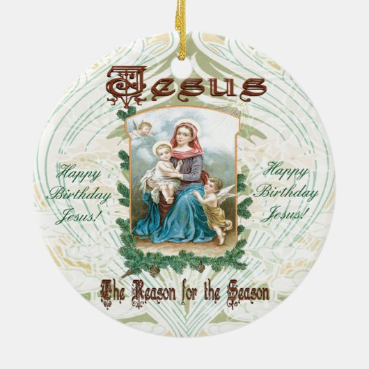 イエス・キリストは季節の理由です セラミックオーナメント (裏面)