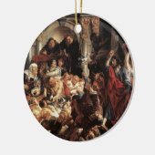 イエス・キリストは寺院Oから両替商を運転しました セラミックオーナメント (左)
