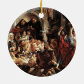 イエス・キリストは寺院Oから両替商を運転しました セラミックオーナメント (裏面)