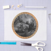 イエス・キリストは彼の腕によって釘付けし、ある手は留まります 薄葉紙 (クラフト)