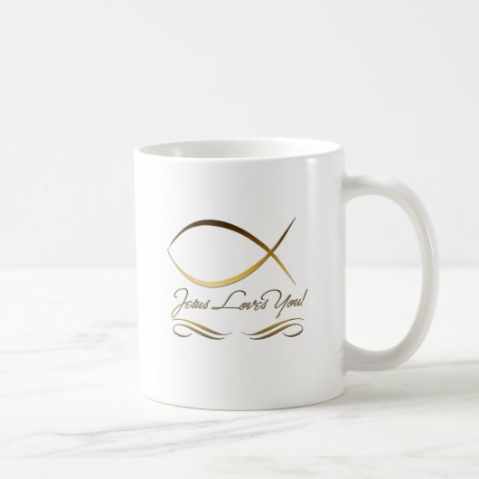 イエス・キリストは愛します コーヒーマグカップ (右)