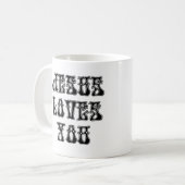 イエス・キリストは愛します コーヒーマグカップ (正面左)