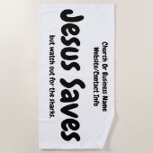 イエス・キリストは救います-私達はちょうど彼を見つけるのを救済します ビーチタオル (正面)