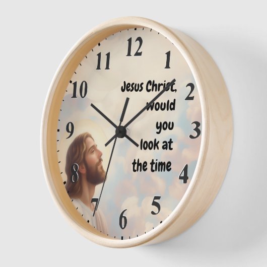 イエス・キリストは時を見るであろう – イエス 壁時計 (傾斜)