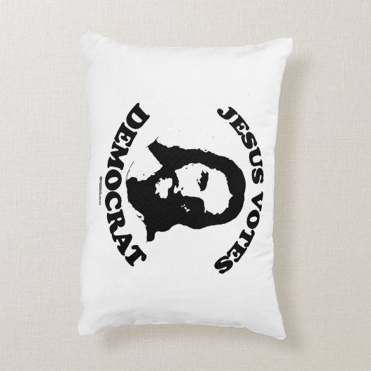 イエス・キリストは民主主義者を投票します アクセントクッション (裏面(縦))